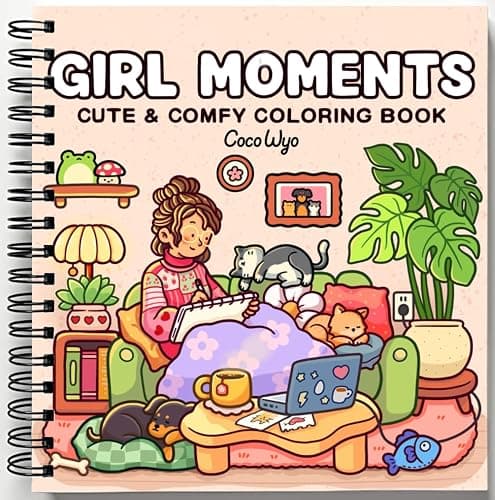 Girl Moments: Coloring Book for Adults and Teens Featuring Cute Cozy Daily Activities for Relaxation (Cozy Spaces Coloring) - Image 1