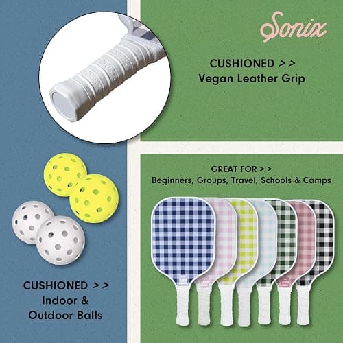 Sonix | USAPA Approved | Pickleball Paddles Set of 2 | Fiberglass Surface Pickleball Set with 2 Rackets, 4 Balls, & Bag thumbnail 6