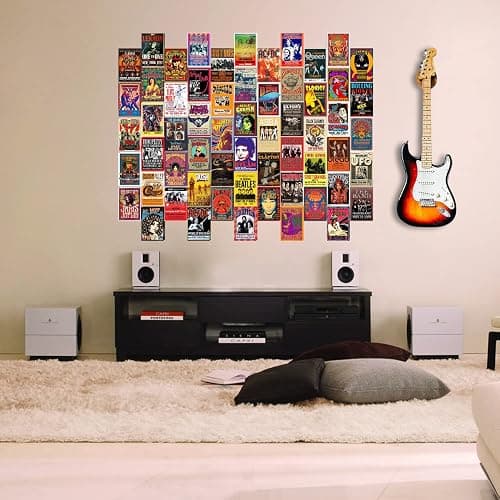 WOONKIT 60 PC Vintage Rock Band Posters, 70s 80s 90s Retro Concert Prints, Bedroom Wall Art, Album Cover Collage, 4x6 Inch (Set of 60) thumbnail 9
