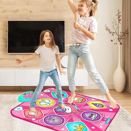 Unicorn Dance Mat for Girls, Dancing Game Pad B-day Gifts for Kids Ages 3+ | Pink Dance Pad with LED Lights, Adjustable Volume, Built-in Music, 5 Game Modes, Xmas B-day Gifts thumbnail 7