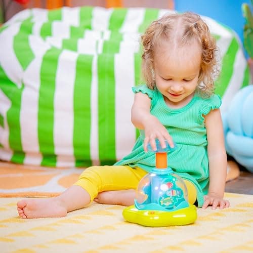 Bright Starts Press & Glow Spinner Cause and Effect Musical Baby Toy, Age 6 Months+ thumbnail 11