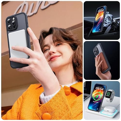 TOCOL Magnetic for iPhone 16 Pro Max Case 6.9-Inch, Fit for MagSafe, Upgraded [Full Camera Protection], [14FT Military Grade Drop Tested] Shockproof Slim Translucent Matte Back Phone Cover (Black) thumbnail 6