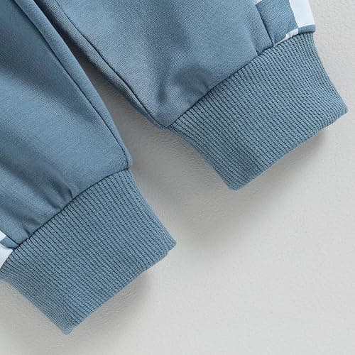 Toddler Baby Boy Fall Winter Outfit Contrast Color Long Sleeve Sweatshirts Stretch Jogger Pants Newborn Clothes Set thumbnail 7