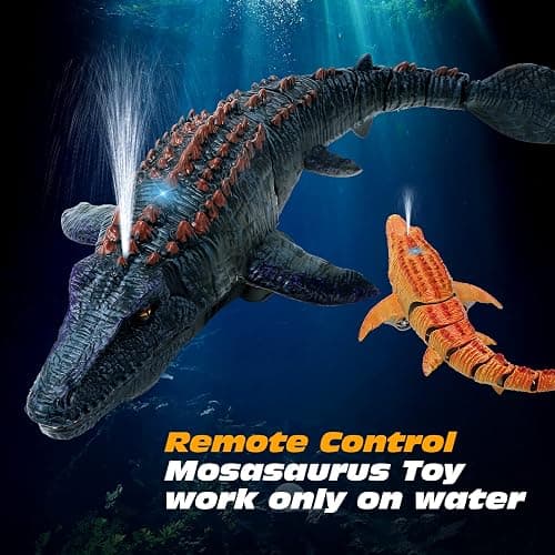 fromeasy Remote Control Dinosaur Toys for Kids 3 4 5 6 7, Mosasaurus Diving Toys RC Boat with Light and Spray Water for Swimming Pool Lake Bathroom Ocean Protector Bath Toys thumbnail 6