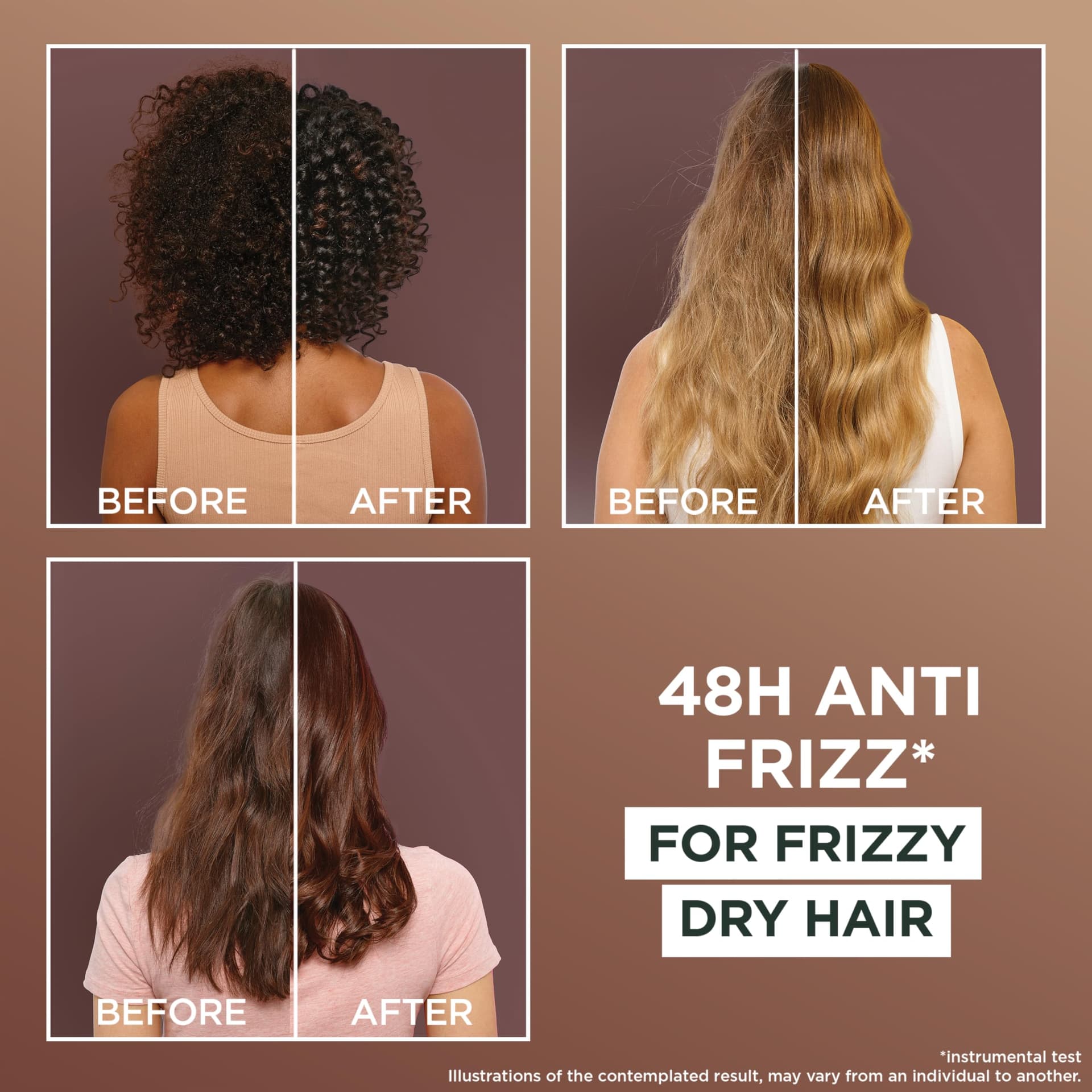 Garnier Fructis Hair Food Smoothing Macadamia 3-in-1 Hair Mask Treatment, Frizz Control for Dry Hair - Vegan, 98% Natural Origin, Silicone-Free, Tames and Softens Hair for a Smooth Finish, 390ml thumbnail 7