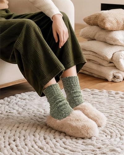 Jeasona Wool Hiking Socks for Women Warm Winter Thermal Thick Socks for Cold Weather Cozy Gifts for Women Mom 5 Pairs thumbnail 6