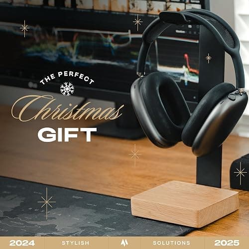 COREMINDED Universal Headphone Stand for Desk, Solid Wood Gaming Headset Stand, Heavy Duty Wooden Headphones Holder, Compatible with Airpods Max and More thumbnail 9