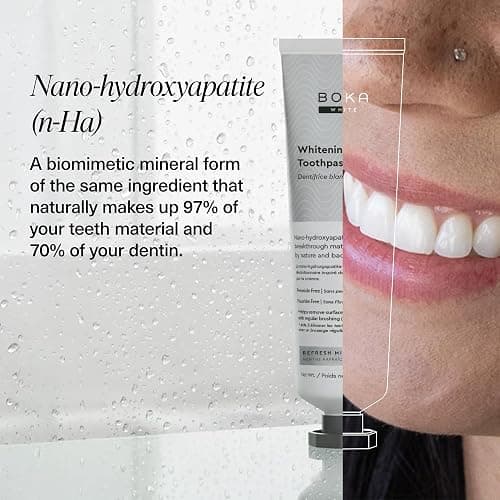 Boka Fluoride Free Toothpaste, Nano Hydroxyapatite Toothpaste, Appropriate for Sensitive Teeth, for Adult, Kids Oral Care - Whitening* Refresh Mint, 4 Fl Oz 1Pk US Manufactured thumbnail 3