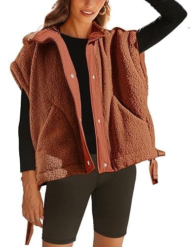 Yeokou Women's Fleece Vest Casual Sleeveless Button Down Winter Warm Sherpa Jacket with Pockets - Image 1