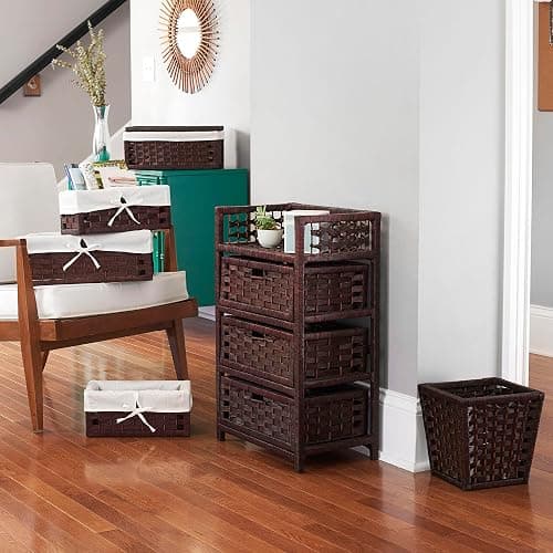Household Essentials Woven 3 Drawer Chest with Cutout Handles thumbnail 4