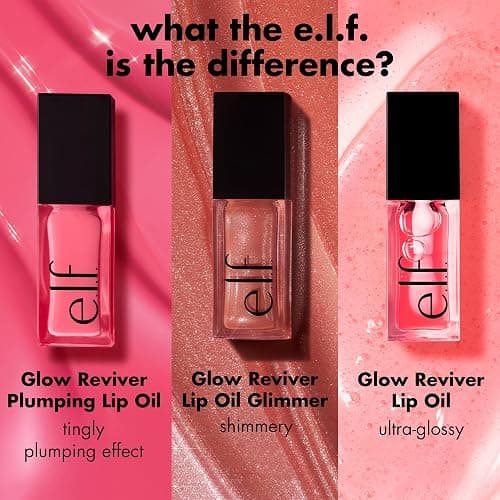 e.l.f. Glow Reviver Plumping Lip Oil, Tinted Lip Plumper For A High-Shine, Plump Finish, Infused With Jojoba Oil, Vegan & Cruelty-Free, Piggy Bank thumbnail 6