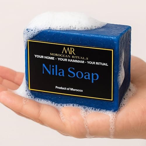 Moroccan Rituals Soap Bar 200g | 100% Natural & Chemical-Free Nourishing Hammam Spa Treatment | Hydrating, Softening & Rejuvenating | Traditional Moroccan Beauty Ritual (200g, Blue Nila) thumbnail 5