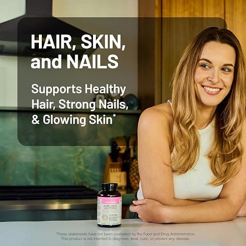 NatureWise Hair Skin and Nails Vitamin, Biotin 5000mcg w/Hyaluronic Acid, Collagen for Women with C, B Complex, D3, A, E, Iron - Non-GMO, Gluten Free - 150 Softgels[50-Day Supply] thumbnail 2