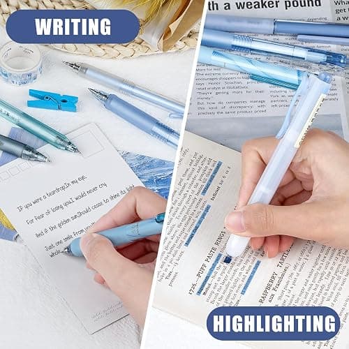 Four Candies Ocean Series Gel Pens, Black & Blue Ink Journaling Pens with 0.5 mm Fine Point, Cute School Office Supplies Aesthetic Desk Accessories, Set of 12 thumbnail 7