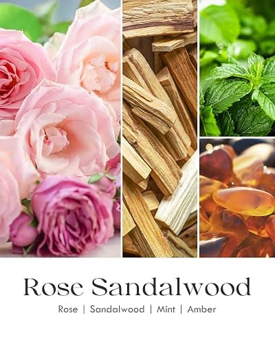 AOOVOO Rose Sandalwood Candle - Sandalwood Candle, Scented Candles, Soy Candles, Aromatherapy Candle, Soy Wax Candle, Candle for Home Scented, 9oz thumbnail 4