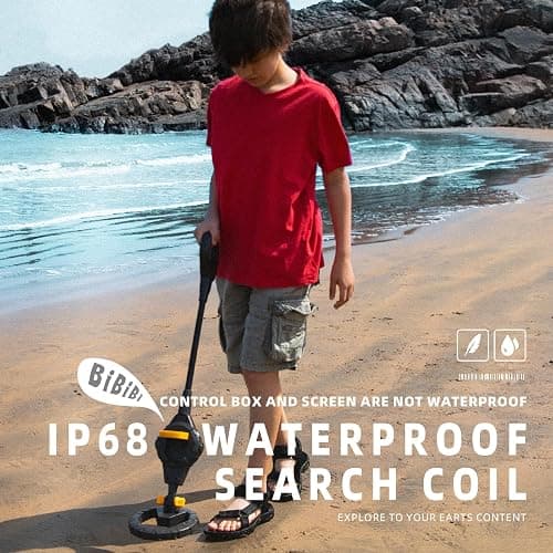 PANCKY Metal Detector for Kids, IP68 Waterproof 3-10 Year Kids Metal Detector Kit with LCD Display, Automatic Sensitivity Adjustment, 6.6" Search Coil, 1.65lb Lightweight, Gift for Boys & Girls, Black thumbnail 2