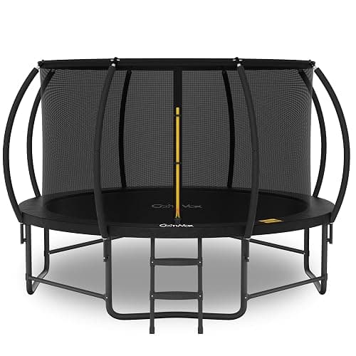 14FT 12FT 10FT 16FT Trampoline with Safety Enclosure, Anti-Rust Coating – ASTM Certified, Heavy-Duty Outdoor Trampoline with Ladder – for Kids & Adults - Image 1