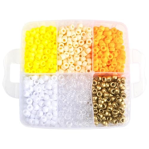 Gxueshan 4500 Pcs Acrylic Pony Beads Bulk Large Hole Plastic White Green Gold Red Black Blue Pink 24 Assorted Colors Kandi Hair Beads for Crafts Friendship Bracelet Jewelry Making Kit Set (4500) thumbnail 5