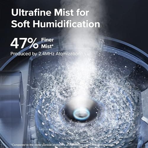 LEVOIT Dual 150 Humidifiers for Bedroom Large Room, 3L Cool Mist Top Fill Essential Oil Diffuser for Baby Nursery and Plants, 360° Nozzle, Quiet Rapid Ultrasonic Humidification for Home, Blue thumbnail 3