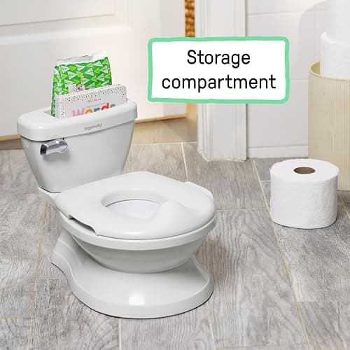 Ingenuity My Size Potty Pro 2-in-1 Potty Training Toilet, Floor Potty with Removable Potty Seat for Standard Toilets, Realistic Flushing Sound, For Toddlers Ages 18+ months, Up to 50 lb thumbnail 9