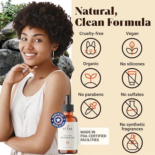 Vital Strands Batana Oil for Hair Growth – 100% Pure & Organic Botana Oil from Honduras – Strengthens, Thickens & Restores Natural Hair – Cold Pressed Raw Scalp & Hair Treatment for Men & Women – 60ml thumbnail 8
