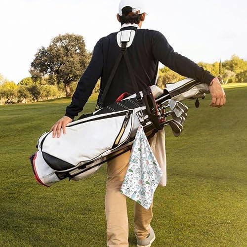 GEEDENDDY 2 Packs Funny Golf Towels for Golf Bag White Pink Blue Microfiber Waffle Cleaning Towel with Clip for Golfers thumbnail 6