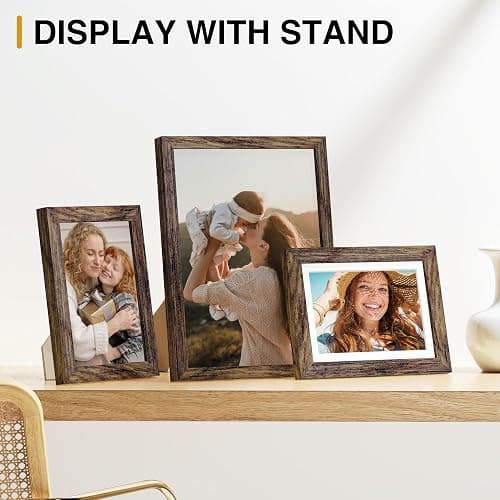 Vittanly 15 Pack Picture Frames Collage Wall Decor, Wall/Tabletop Display | Brown, Multi-Size Gallery Wall Frame Set: 3pcs 8x10, 6pcs 5x7, 6pcs 4x6. Picture Frame Set for Family thumbnail 5