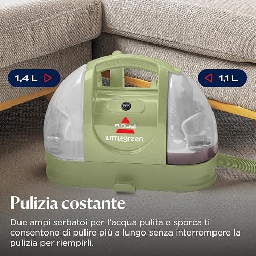 BISSELL Little Green, Lavatappeti, Lavatappezzeria per Macchie Quotidiane e Sporco, Lava Tappezzeria per Tappeti, Auto, Pulisci Divani, Moquette, Materassi e Altro, Potente Motore da 340W, 4098N thumbnail 10