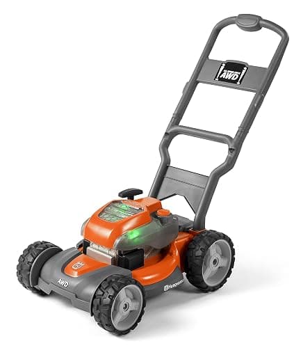 Husqvarna Toy Lawn Mower with Realistic Sounds and Light-Up Engine, Toddler Lawn Mower Toy for Ages 2 and Up - Image 1