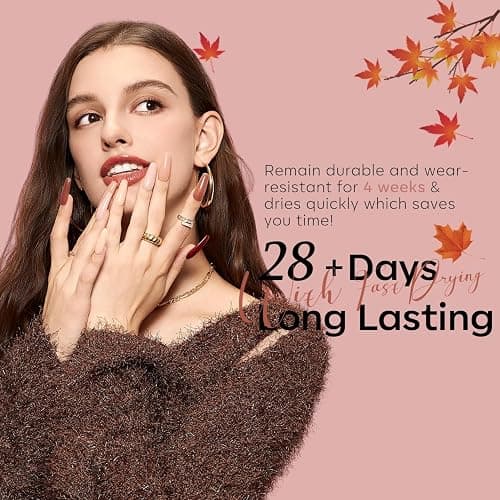 modelones Gel Nail Polish Set -6 Colors Fall Winter Nude Brown Gel Polish Kit Neutral Raspberries Purple Pearl Glitter Nail Polish Soak Off LED Starter Kit Manicure Nail Art Salon DIY Gift thumbnail 8