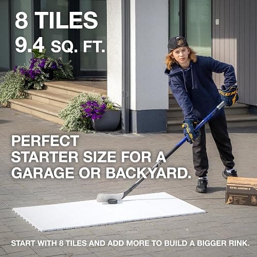 Hockey Revolution My Puzzle Durable Flooring Tiles - Slick Interlocking Training Surface for Stickhandling, Shooting, Passing - Build Your Own Platform (8 Tiles (9.39 sqft) - Image 1