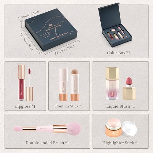 Color Nymph Makeup Kit for Teens Girls, Makeup Gift Set for Beginners | Long-Lasting, Lightweight & Buildable Liquid Blush, Contour & Highlight Stick, Ideal Gift for Girls, Vegan, Cruelty-Free thumbnail 2