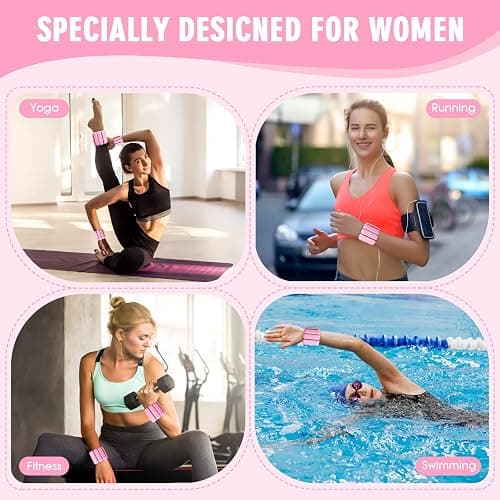 MESUADESI Wrist Weights Set of 2, Wearable Wrist Ankle Weights for Women & Men, Silicone Weighted Bangles Adjustable Arm and Leg Weights for Walking Yoga Pilates Running Dance Gym 2lb thumbnail 7