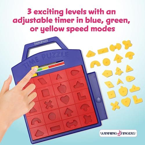 Winning Fingers Shape Toy Puzzle Game – Pop Up Board Game with Shape Puzzles - Two Players Concentration Games Puzzle Board Matching Game - Educational Toy for Kids 3 Years and Older thumbnail 4