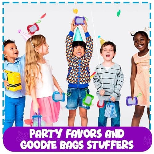 Bedwina Mini Magnetic Drawing Board for Kids - (Pack of 12) Backpack Keychain Clip Drawing Boards, Erasable Doodle Sketch Writing Pad Boys & Girls, Birthday Kids Party Favors thumbnail 7
