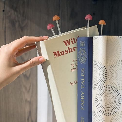 Genuine Fred Magic Sprout, Mini-Mushroom Bookmarks - Set of 4 - Two Sizes & Colors - Soft, Flexible Silicone - Fun Stocking Stuffer, Gift for Book Lovers, Teachers, Back to School - Cottagecore Decor thumbnail 2