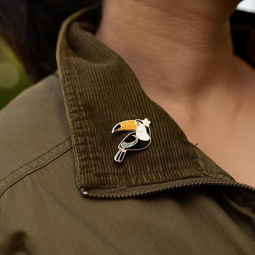 Toucan Enamel Pin - Colorful Tropical Bird Lapel Pin, Cute Jungle-Themed Accessory, Bird Collector’s Item, Unique Gift for Animal Lovers thumbnail 2