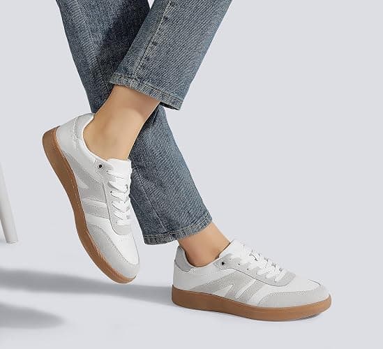 LUCKY STEP Women Classic Retro Gum Sole Fashion Sneakers Casual Tennis Skate Shoe Genuine Leather Walking Footwear Anti Slip Trainers thumbnail 8