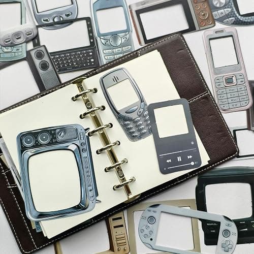 100 Pcs Y2K Retro Tech Stickers with DIY Blank Screens - Vintage Electronics Decals for Scrapbooking, Bullet Journaling, Laptops & Phone Cases thumbnail 7