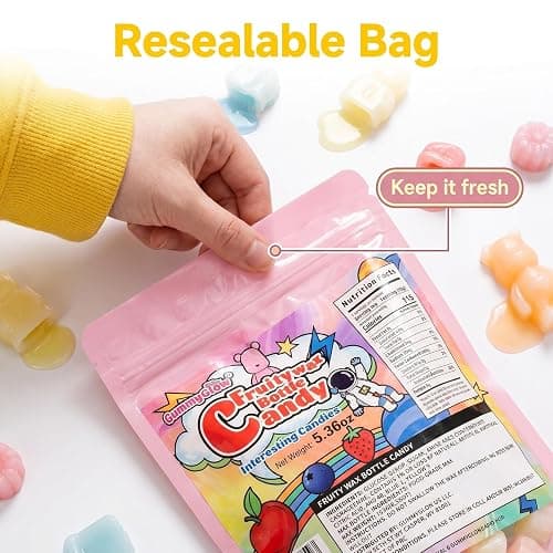 GummyGlow 5.36oz Waxy Fruit-Filled Candy, Chewable Waxy Candy, Retro Nostalgic Novelty Treats, Classic Variety Flavors for Old School Candy Lovers, ASMR Lovers and Gifts thumbnail 7
