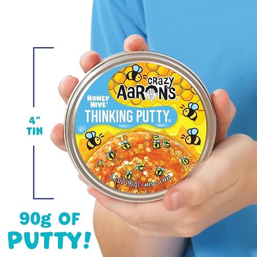 Crazy Aaron's Thinking Putty - Honey Hive - Clear Sensory Putty for Kids and Grown ups in a 4" Tin - Creative and Endless Fun, Stress Relief Therapy Toys, Never Dries Out - Made in USA thumbnail 2