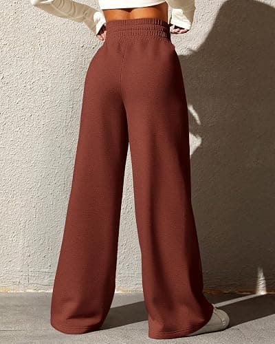BTFBM Womens Wide Leg Sweatpants Casual Loose Solid Color Pants Comfy Lounge Joggers Baggy Sweatpants Pockets thumbnail 3