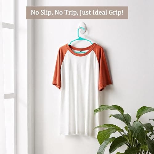 Utopia Home Plastic Hangers 50 Pack, Space Saving Plastic Clothes Hangers for Adults with Built-in Strap Hooks, Essential for Shirts, Pants, Skirts & Coats (Aqua) thumbnail 8