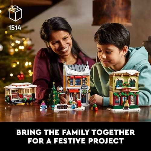 LEGO Holiday Main Street Building Set 10308, for Adults and Family, Christmas Village Building Kit, Holiday Display Set with Shops, Streetcar and 6 Minifigures, Christmas Decoration to Build Together thumbnail 2