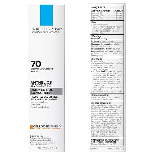 La Roche-Posay Anthelios UV Correct Sunscreen Moisturizer SPF 70, Daily Anti-Aging Face Moisturizer with Niacinamide to Even Skin Tone & Fine Lines, Sun Protection for Sensitive Skin thumbnail 2