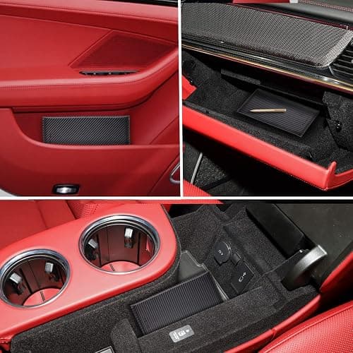 TOURSUIT Car Registration and Insurance Card Holder, Vehicle License Document Glove Box Compartment Organizer, Interior Car Accessories for Women Men Teens (Carbon Fiber Black) thumbnail 6