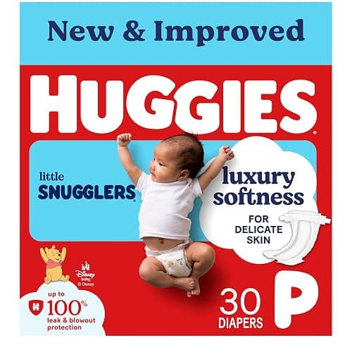 Huggies Newborn Diapers, Little Snugglers Baby Diapers, Size Preemie (up to 6 lbs), 30 Count - Image 1