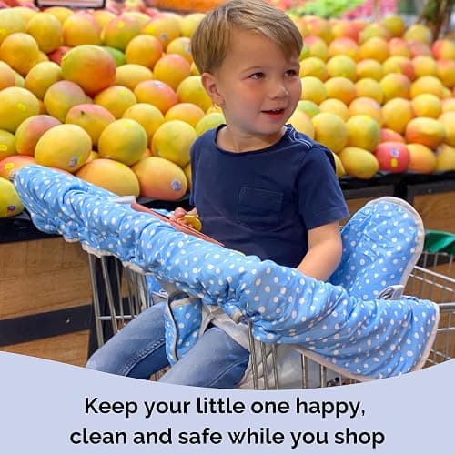 Suessie Shopping Cart Cover and High Chair Cover, Blue Dots thumbnail 2