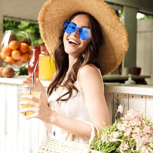 Bouiexye 12 Pack Heart Sunglasses for Women Transparent Heart Glasses for Bachelorette Birthday Party Favor Gifts thumbnail 7
