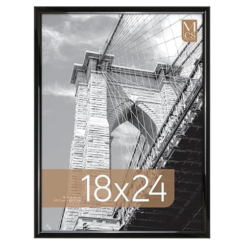 MCS Trendsetter 18x24 Poster Frame Black High-Gloss, Vertical & Horizontal Wall Hanging Large Picture Frame for Photos, Posters & Art Prints (1-Pack) - Image 1